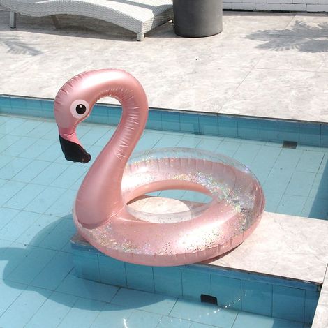 Gonflable Flamant Rose Piscine 120cm Bouée Natation Adulte Enfant Décoration Plage Fête Été (1/2)