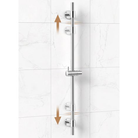 Barre coulissante de douche entièrement en métal 76,2 cm (non plastique) avec support de pommeau de douche réglable, barre coulissante de douche en acier inoxydable 18/8 avec support réglable pour (1/5)