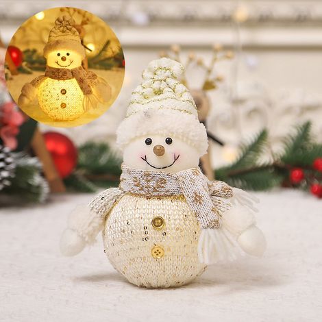 Doll Neige Homme Âgé - Décoration Lumineuse Pour Table - Fonctionne Avec Piles Bouton - Idéal Pour Noël Et Fêtes - 1 Pièce (1/4)