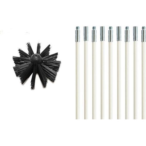 Brosse de Nettoyage pour Évent de Sécheuse, Dissolvant de Charpie, S'étend jusqu'à 19,6 Pieds (9 Tiges + 1 Tête) (1/4)