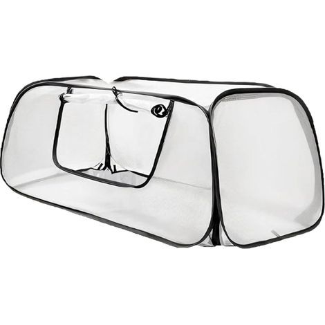 Serre de jardin en maille PVC blanche, 115 cm, pliable, avec fil d'acier, ouverte, respirante (1/5)