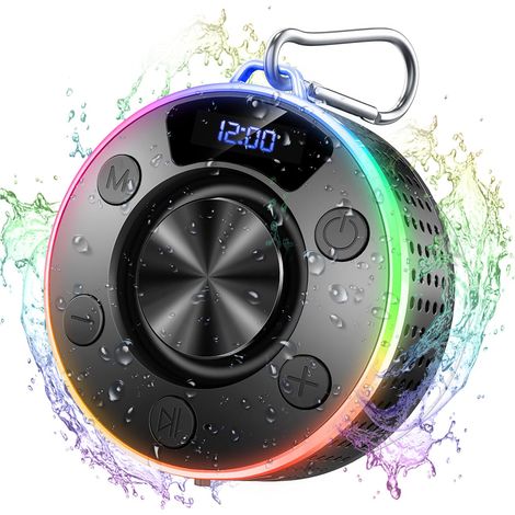 Enceinte Bluetooth- Enceinte de douche-Enceinte portable-1 pièce-Étanchéité IPX7-10 h d'autonomie-Éclairage RGB 7 couleurs (1/5)