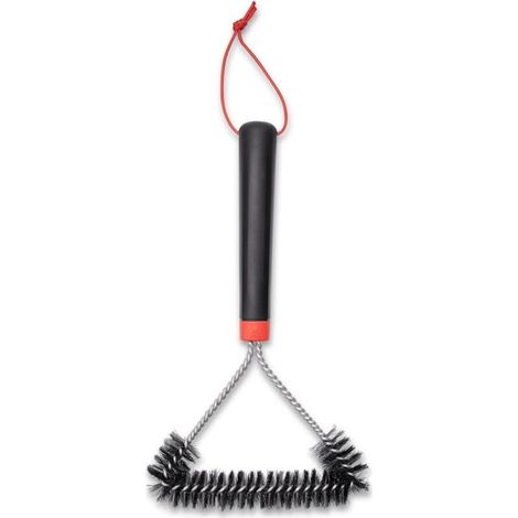 BBQ Brush - Short 30cm Multi-Purpose Brush with Ergonomic Non-Slip Handle, Stainless Steel Bristles, Suitable for All Types of BBQ - Black (6277) (1/5)