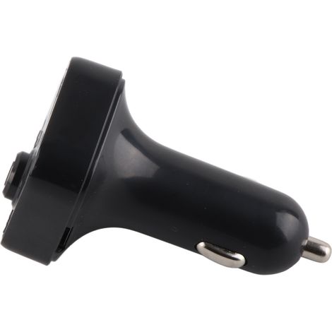 Chargeur de téléphone portable Bluetooth pour voiture, noir, 12-24 V, transmetteur FM, lecteur MP3, double port USB de charge. (1/5)