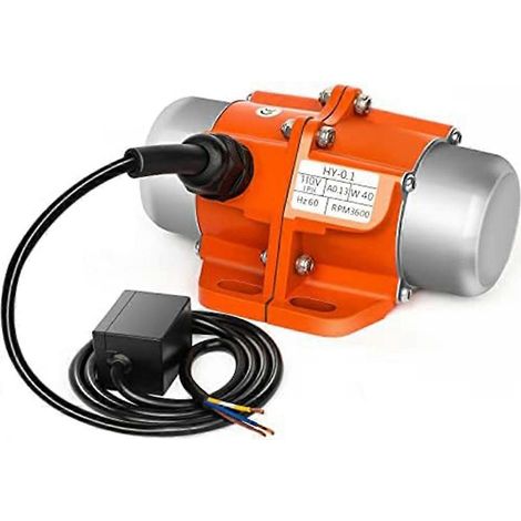 Moteur vibrant pour béton de 40 W, moteur vibrant monophasé étanche de 110 V et 3600 tr/min, compatible avec les tables vibrantes. (1/5)