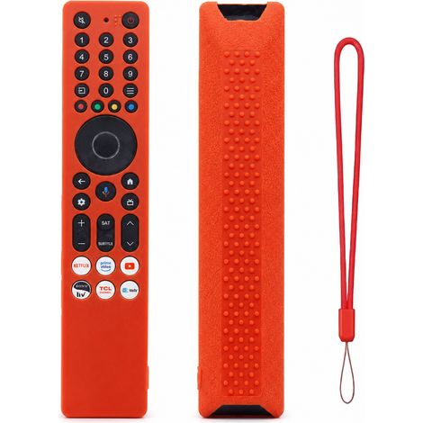 Housse en Silicone Rouge pour Télécommande TV Compatible TCL RC833A, Antipoussière et Antichoc (1/5)