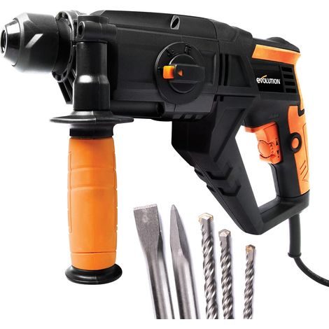 Evolution Power Tools SDS4-800 Trapano a percussione - 4 funzioni: foratura, scalpellatura, rotazione, percussione - Multiuso, 230 V (1/5)