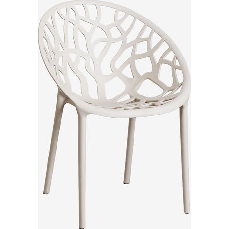SKLUM 4er-Set stapelbare Gartenstühle aus Polypropylen Ores Beige Tapioca                                  