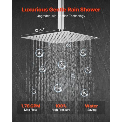 Ensemble de Robinetterie de Douche Encastrable, Système de Douche de Pluie avec Pommeau de Tête Carré de 30,5 cm, Douchette à Main… (1/5)