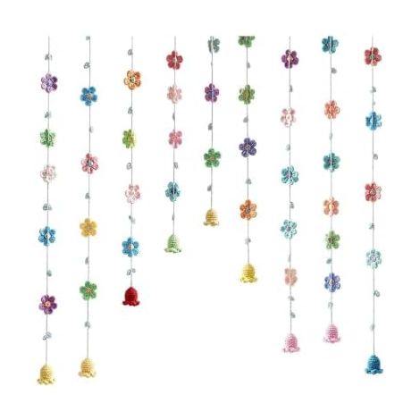 Guirlande florale au crochet Décor mural pour fête Guirlande de fleurs printanières Idéale pour mariage, anniversaire, chambre, porte ou fenêtre (1/5)