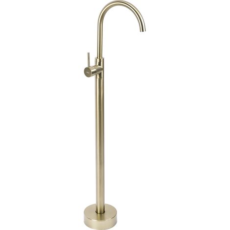 FLOOR-MOUNTED WASHBASIN TAP REA LUNGO BRUSH GOLD