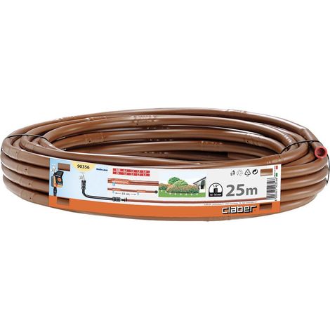 Claber – Tuyau d'arrosage goutte à goutte 16 mm – Débit 2 l/h – Espacement 33 cm – Pression 0,5 à 2 bar – Polyéthylène anti-UV