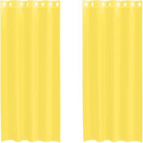 Maison Exclusive - Tende in Voile con Occhielli 2 pz Giallo