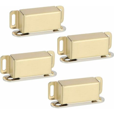 Cierre magnético para puertas de armarios o cajones, acero inoxidable con acabado dorado, 4 unidades, ECAT001G-4P-FR (1/5)