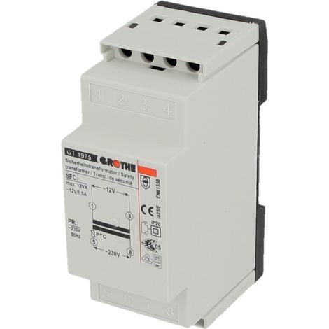 Trasformatore Grothe per campanello 12 V AC Nero 1,5 A