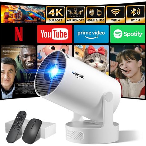 Filiyano – projecteur avec Wi-Fi 6 – Dernier modèle 2025 [Applications intégrées et mises à jour 2025] Mini projecteur avec Wi-Fi 6 et Bluetooth 5.4 (1/4)