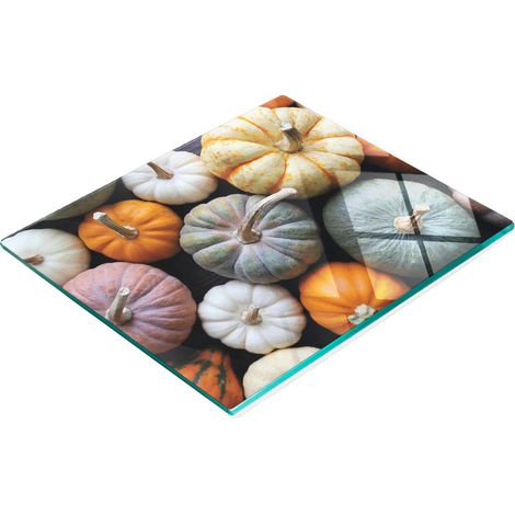 Tabla de cortar decorativa de cristal para cocina con diseño de calabaza, de madera, 60x52 cm (1/5)