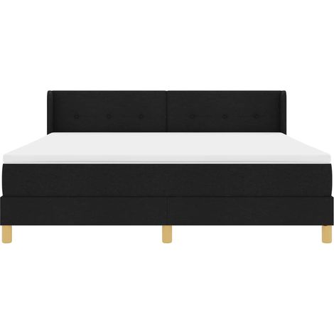 Maison Exclusive - Boxspringbett mit Kopfteil Schwarz 200 x 180 c (1/5)