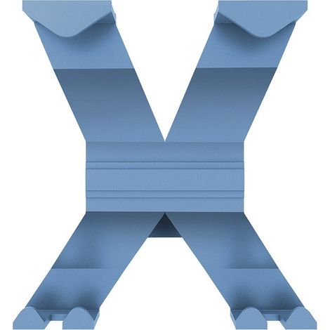 Appendiabiti da parete in alluminio 4 ganci Lunghezza 170mm blu pastello