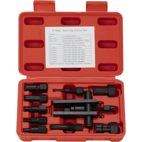 QORVA-Ensemble D'extracteurs de Roulement de Moto 10 Pièces, Kit D'outils D'extraction de Roulement de Roue, Outil de Retrait de Roulement de Moto Robuste et Pratique, Universel (1/5)
