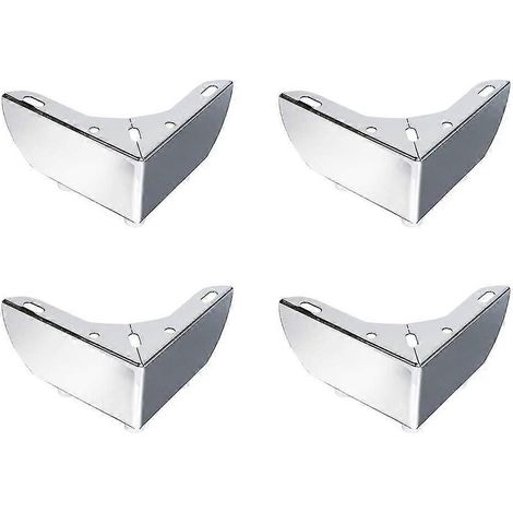 Lot de 4 pieds de meuble en métal argenté de 5 cm (2 pouces) pour canapé ou table basse. (1/5)
