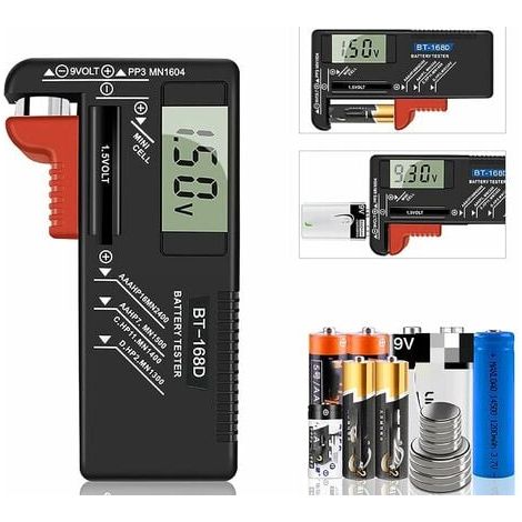 Testeur de Piles numérique,Testeur de Piles Universel,Batterie Testeur,pour AA, AAA, C, D, PP3, 9V , Piles Bouton - Fonctionne sans Pile (1/5)