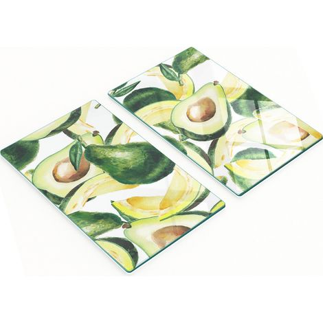 Tableros de vidrio decorativos multifuncionales con estampado de aguacate 2x30x52 cm