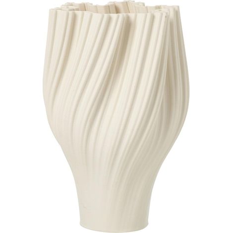 Vase Design en Porcelaine "Corolle" 38cm Blanc (1/5)