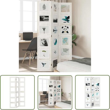 The Living Store 3-tlg. Raumteiler Weiß Massivholz Paulownia - Raumteiler - Holzparavent - Paulowniaholzmöbel - Dekorative Raumteilung - Privatsphäre Schaffen (1/5)