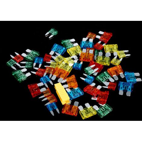 Assortiment de 50 pièces 5A 10A 15A 20A 30A fusible de lame de voiture avec Clip Auto Standard Mini fusible (1/5)