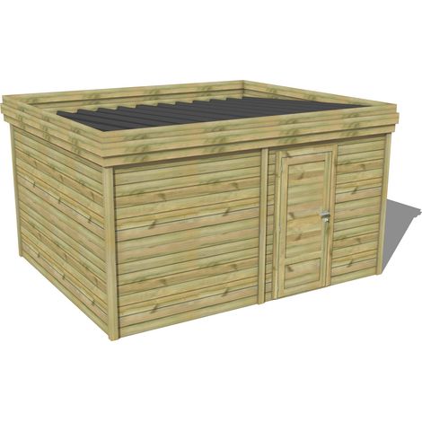 ABRI DE JARDIN bois traité 27mm, 5,2x3,4m, 18m2 (1/3)