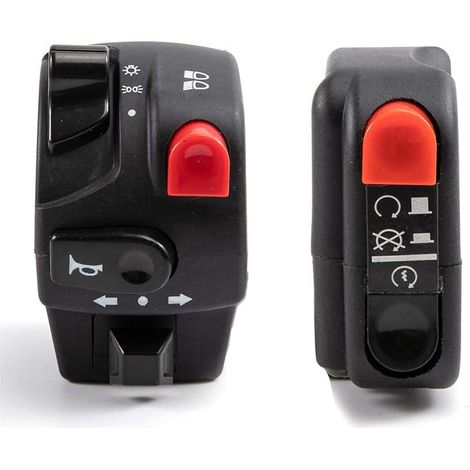 Interrupteur de moto 7/8" 22 mm - Bouton de klaxon de moto - Clignotant - Phare antibrouillard - Démarrage - Régulateur électrique (1/5)