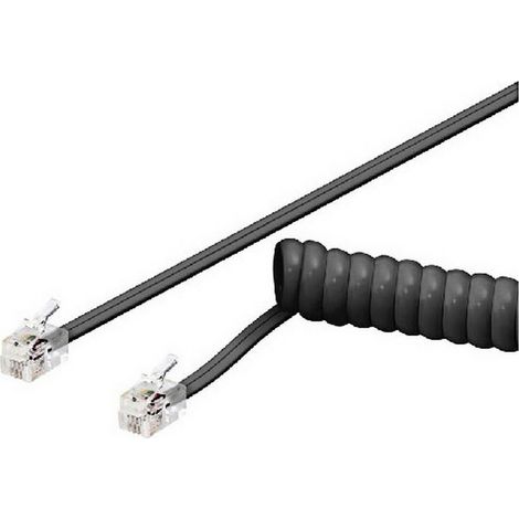 Prolunga telefonica 4,5m 4 vie maschio-maschio mini Riccio nero (1/2)