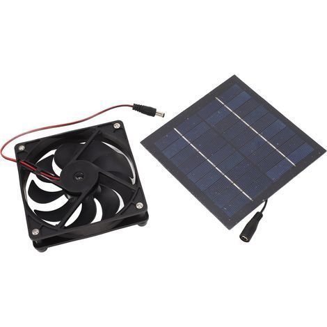Kit de ventilateur solaire portable 50 W pour serres, abris de jardin, poulaillers, niches pour animaux, extracteur d'air de fenêtre (1/5)