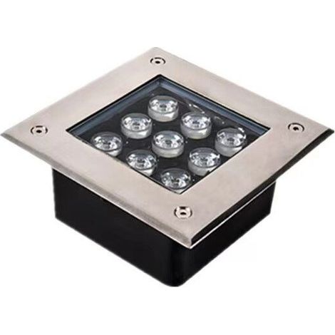 Quadratische LED-Stehleuchte für den Außenbereich, Edelstahl, IP67, wasserdichtes Material, starke Tragfähigkeit, LED-Bodenstrahler für Garten, Treppenhaus, Gebäudebeleuchtung, 6000 K weißes Licht