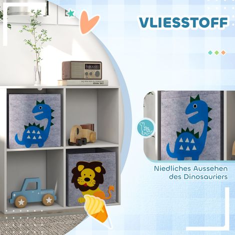 Meuble de rangement enfant, cubes tiroirs, MDF, anti-basculement, blanc (1/5)