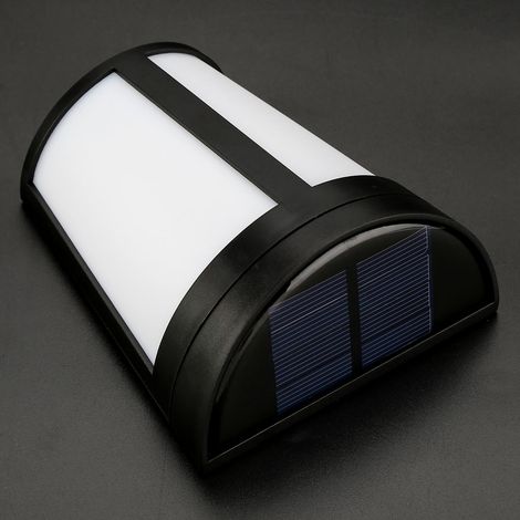 Luminaire Solaire Murale - 6 LEDs Blanc Pur - Lampadaire Extérieur avec Panneau Polysilicium - 800mAh IP65 - Pour Jardins, Patios et Clôtures (1/5)