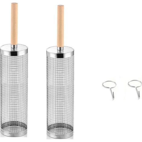 Panier À Barbecue - Acier Inoxydable 304 - Avec Roulettes Et Poignées Amovibles - Pour Légumes Et Viandes - Dimensions 45 x 9,5 cm - Lot De 2 (1/5)