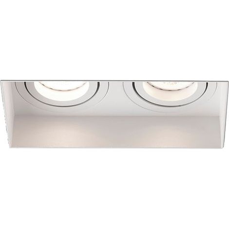Faro Hyde - Faretto da incasso quadrato inclinabile bianco Trimless, GU10