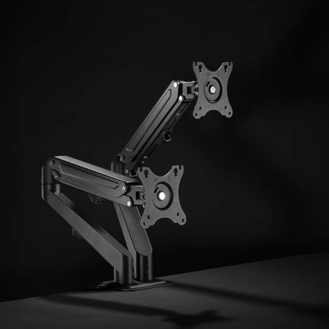 Toboli Braccio monitor da scrivania Supporto per 2 schermi da 17-27" conforme a VESA, con molla a gas (1/2)