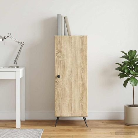 Buffet de rangement en bois d’ingénierie Chêne Sonoma avec porte, 33 x 34,5 x 90 cm - PANGIVO (1/5)
