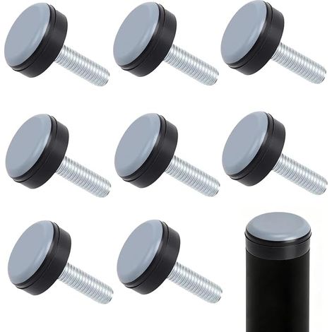 10 piedini regolabili M6 per sedie e mobili, cuscinetti in Teflon PTFE avvitabili, protezione del pavimento, riduzione del rumore, facile livellamento per tavolo, scrivania, divano, base da 23 mm (1/5)