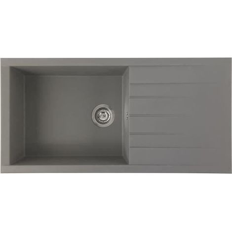 STRADOUR Einbau-Spüle CUBE, aus SMC BETONGRAU - 16, 1 Becken, Maße 100  50 cm, manuelle Entwässerung