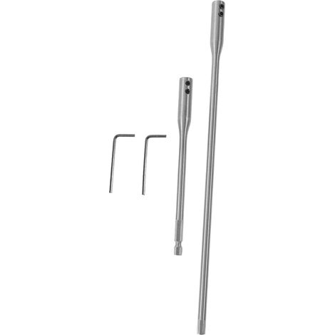Rallonge Foret pour Perceuse, Tige Extension Extra Longue en Acier à Haute Teneur en Carbone, 1 Set, 150/300mm, avec Clés, pour Construction Argenté, avec Clé, Compatible Plupart des Inserts et Embou (1/5)