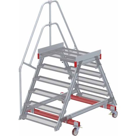 Euroline 512 mobiler Überstieg 60° Stufenausführung Stahl Gitterrost Stufenbreite 1000mm 6 Stufen