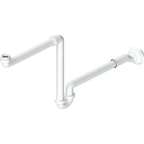 "SIFONE PER LAVABO AUTOPULENTE SALVASPAZIO CON ECCENTRICO 1""""-1""""1/4 x Ø32-40 mm"