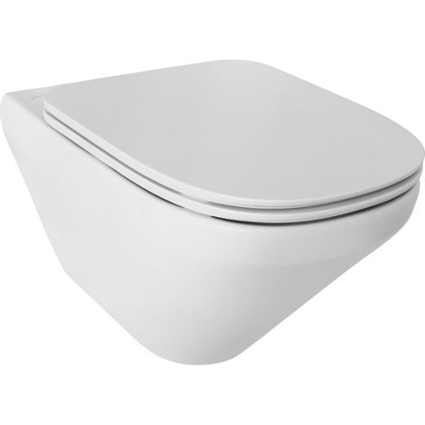WC suspendu sans bride JACOB DELAFON Modern Life + abattant extra-plat (1/5)