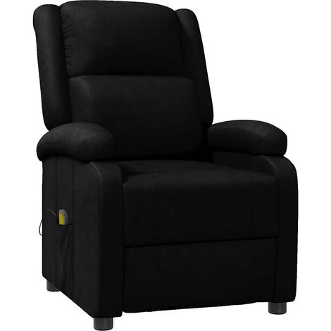 Sillón de masaje de cuero sintético negro vidaXL