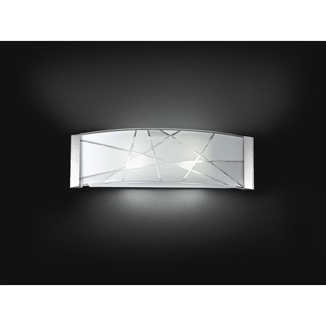 Applique murale moderne en verre blanc 2xE27 60W, design élégant et raffiné pour éclairage intérieur, dimensions L.51 x H.16 cm - Marque Perenz