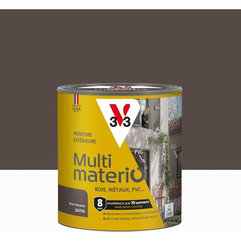 V33 Peinture extérieure bois, fer, plastique V33 brun havane satiné 0.5l